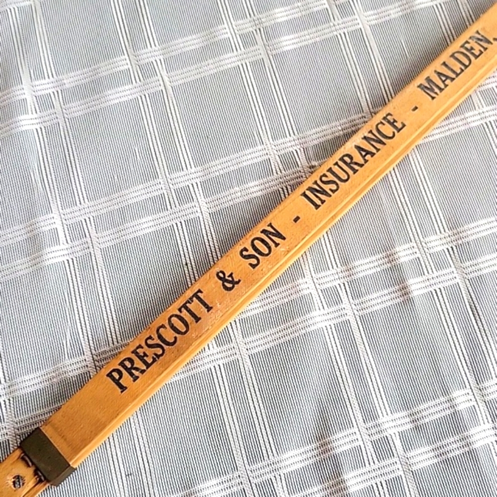 Vintage Sliding Wood Insurance Advertising Ruler